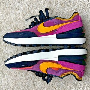 Nike Waffle One Active Fucshia University Gold Sneakers  Womens 5.5
